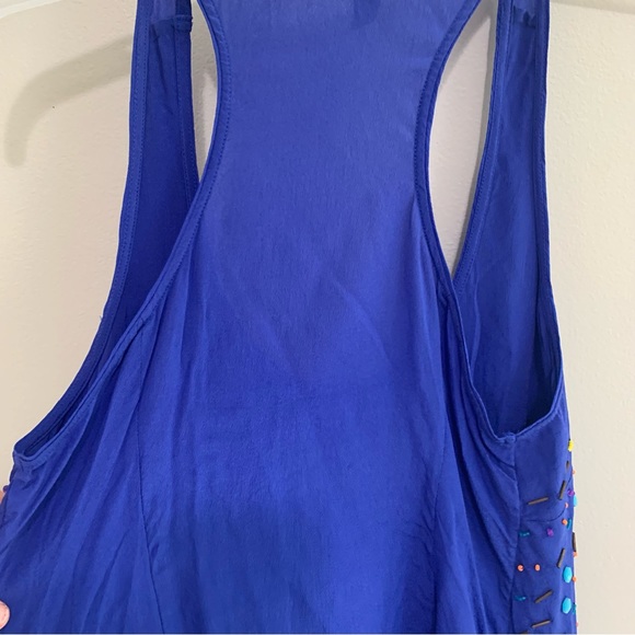 Anthropologie Fei 100% Silk Beaded Embellished Racerback Tank Top - Picture 9 of 10